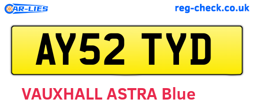 AY52TYD are the vehicle registration plates.