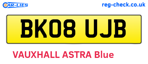 BK08UJB are the vehicle registration plates.