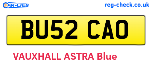 BU52CAO are the vehicle registration plates.