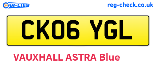 CK06YGL are the vehicle registration plates.