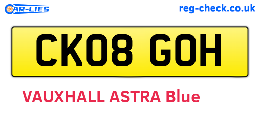 CK08GOH are the vehicle registration plates.