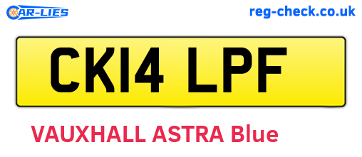 CK14LPF are the vehicle registration plates.