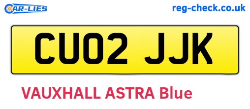 CU02JJK are the vehicle registration plates.