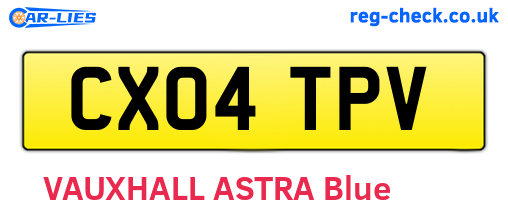 CX04TPV are the vehicle registration plates.