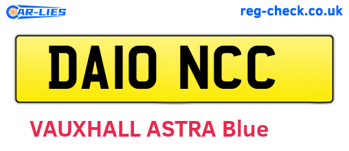 DA10NCC are the vehicle registration plates.