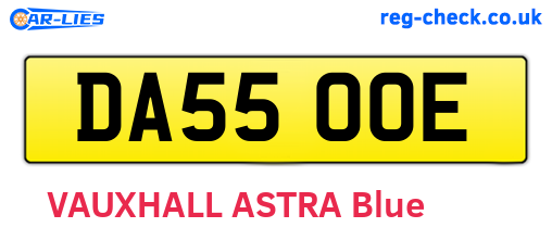 DA55OOE are the vehicle registration plates.