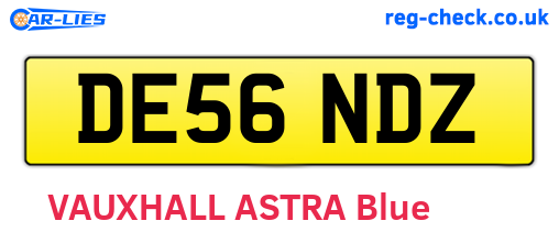 DE56NDZ are the vehicle registration plates.