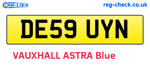 DE59UYN are the vehicle registration plates.