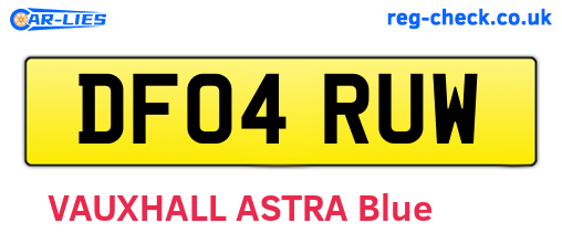 DF04RUW are the vehicle registration plates.