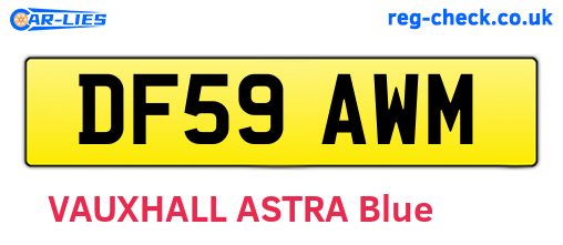 DF59AWM are the vehicle registration plates.