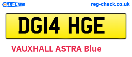 DG14HGE are the vehicle registration plates.