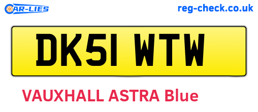 DK51WTW are the vehicle registration plates.