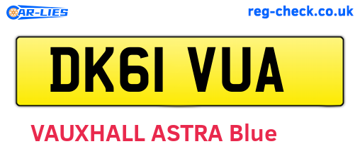DK61VUA are the vehicle registration plates.