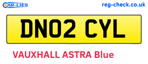 DN02CYL are the vehicle registration plates.