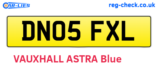 DN05FXL are the vehicle registration plates.