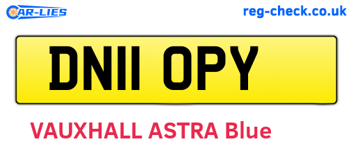 DN11OPY are the vehicle registration plates.