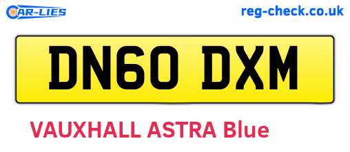 DN60DXM are the vehicle registration plates.