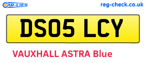 DS05LCY are the vehicle registration plates.