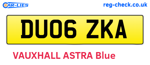 DU06ZKA are the vehicle registration plates.