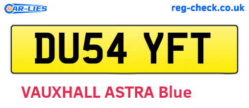 DU54YFT are the vehicle registration plates.