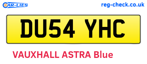 DU54YHC are the vehicle registration plates.