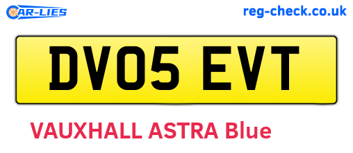 DV05EVT are the vehicle registration plates.