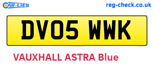DV05WWK are the vehicle registration plates.