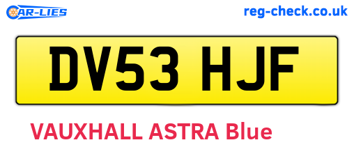 DV53HJF are the vehicle registration plates.