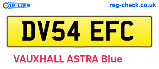 DV54EFC are the vehicle registration plates.