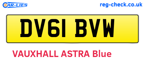 DV61BVW are the vehicle registration plates.