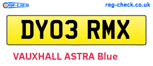 DY03RMX are the vehicle registration plates.