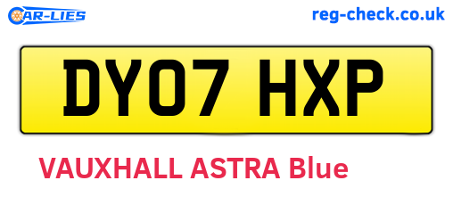 DY07HXP are the vehicle registration plates.