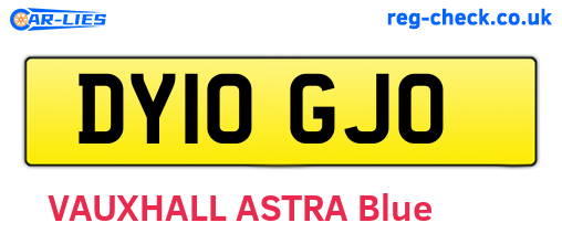 DY10GJO are the vehicle registration plates.