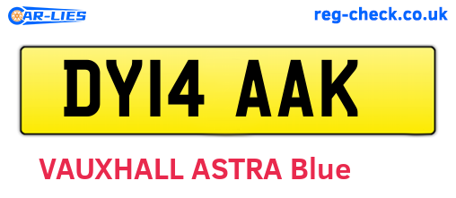 DY14AAK are the vehicle registration plates.