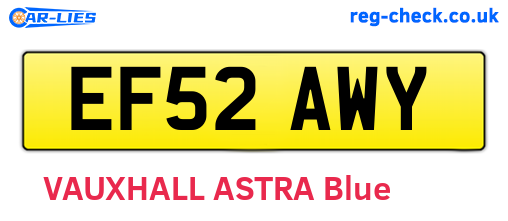 EF52AWY are the vehicle registration plates.