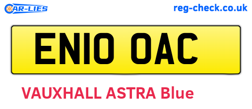 EN10OAC are the vehicle registration plates.