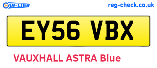 EY56VBX are the vehicle registration plates.