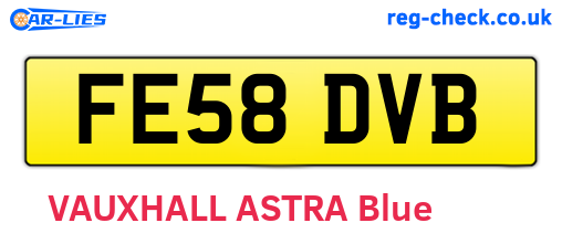 FE58DVB are the vehicle registration plates.