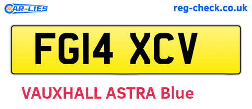 FG14XCV are the vehicle registration plates.