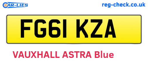 FG61KZA are the vehicle registration plates.