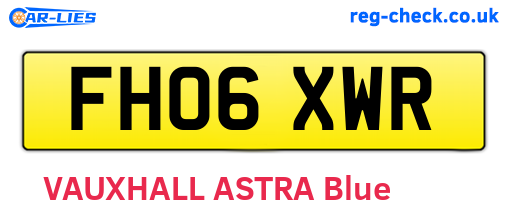 FH06XWR are the vehicle registration plates.
