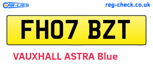 FH07BZT are the vehicle registration plates.