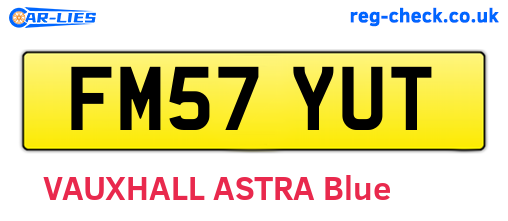 FM57YUT are the vehicle registration plates.