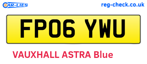 FP06YWU are the vehicle registration plates.