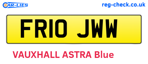 FR10JWW are the vehicle registration plates.