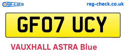 GF07UCY are the vehicle registration plates.