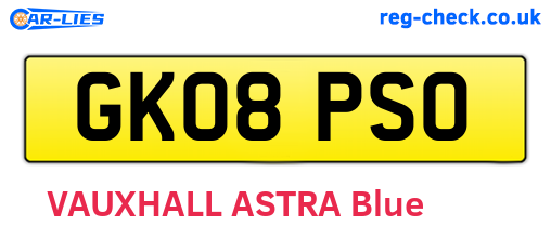 GK08PSO are the vehicle registration plates.