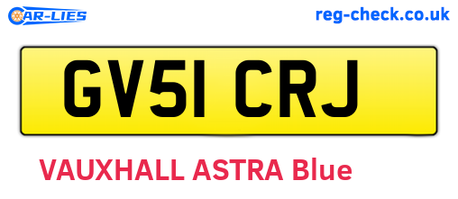 GV51CRJ are the vehicle registration plates.