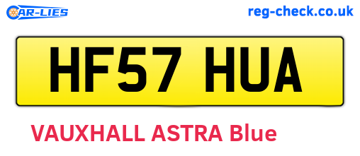 HF57HUA are the vehicle registration plates.