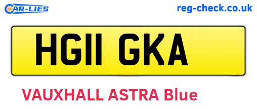 HG11GKA are the vehicle registration plates.